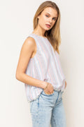 The Maria  Frayed Striped Tank Top - Flair&Bound