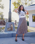 The Elly Snake Pleated Skirt - Flair&Bound