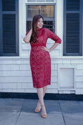 The Tiffany Mock Neck Red Dress - Flair&Bound
