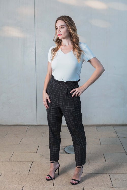 The Court Black Checked Pants - Flair&Bound
