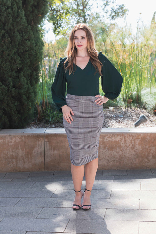 The  Heather Checked Skirt - Flair&Bound