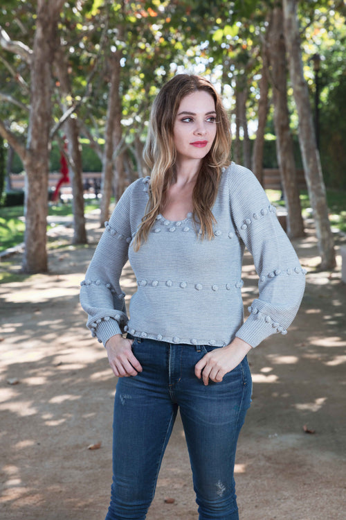 The Ballet Woven Pompom Sweater - Flair&Bound