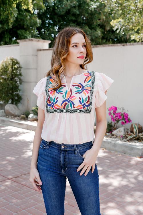 The Frida Embroidered Top - Flair&Bound