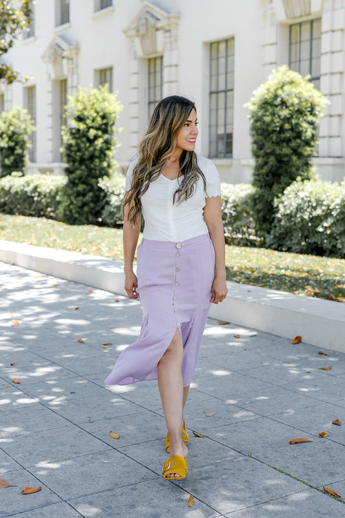 The Lily Front Button Skirt - Flair&Bound